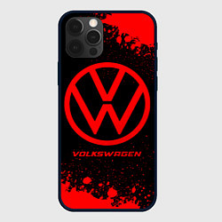 Чехол для iPhone 12 Pro Max Volkswagen - red gradient, цвет: 3D-черный