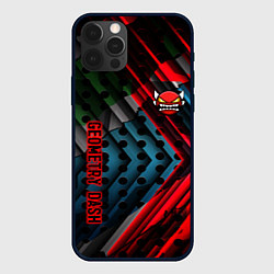 Чехол для iPhone 12 Pro Max Geometry dash game steel, цвет: 3D-черный