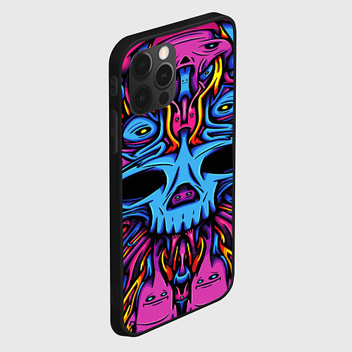 Чехол iPhone 12 Pro Max Skull tatoo steel / 3D-Черный – фото 2