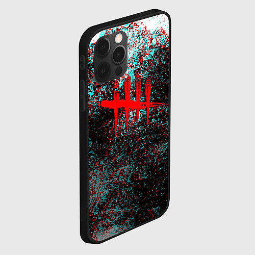Чехол iPhone 12 Pro Max Dead by daylight краски глитч / 3D-Черный – фото 2