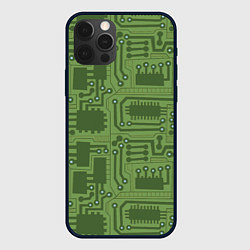 Чехол для iPhone 12 Pro Max Милитари электронная плата, цвет: 3D-черный
