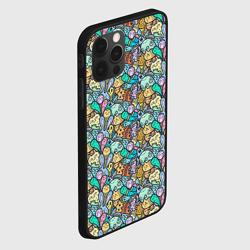 Чехол iPhone 12 Pro Max Животные и узоры / 3D-Черный – фото 2