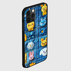 Чехол для iPhone 12 Pro Max Зайчата на пэчворк, цвет: 3D-черный — фото 2