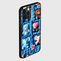 Чехол для iPhone 12 Pro Max Слоники на пэчворк, цвет: 3D-черный — фото 2