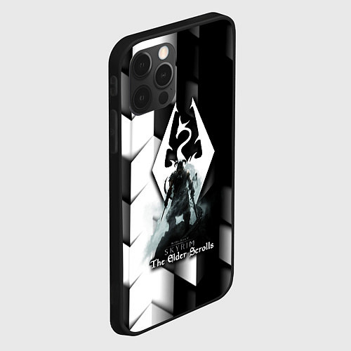 Чехол iPhone 12 Pro Max The Elder Scrolls geometry / 3D-Черный – фото 2