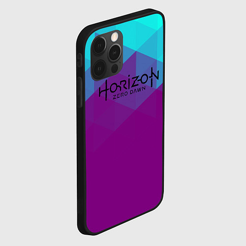 Чехол iPhone 12 Pro Max Horizon zero dawn geometry neon / 3D-Черный – фото 2