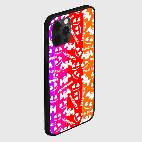 Чехол iPhone 12 Pro Max Marshmello rainbow / 3D-Черный – фото 2