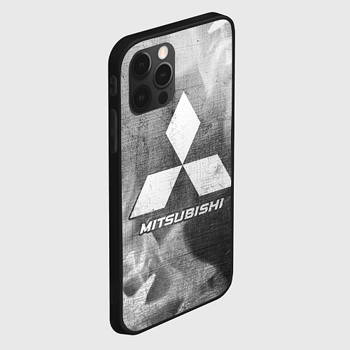 Чехол iPhone 12 Pro Max Mitsubishi - grey gradient / 3D-Черный – фото 2