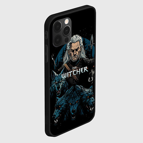 Чехол iPhone 12 Pro Max The Witcher and wolfs / 3D-Черный – фото 2