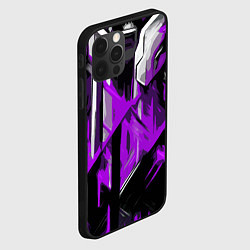 Чехол для iPhone 12 Pro Max White and purple abstraction on a black background, цвет: 3D-черный — фото 2