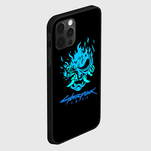 Чехол iPhone 12 Pro Max Cyberpunk 2077 logo game / 3D-Черный – фото 2