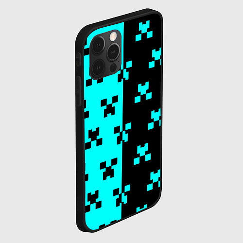 Чехол iPhone 12 Pro Max Minecraft pattern game / 3D-Черный – фото 2