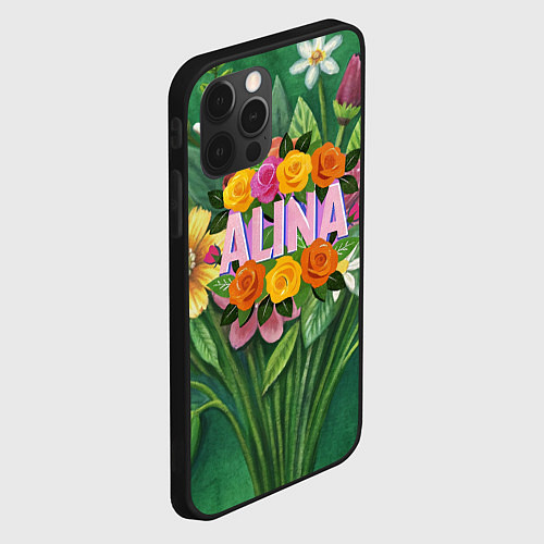 Чехол iPhone 12 Pro Max Alina roses / 3D-Черный – фото 2