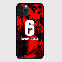 Чехол для iPhone 12 Pro Max Rainbow six тропик паттерн, цвет: 3D-черный