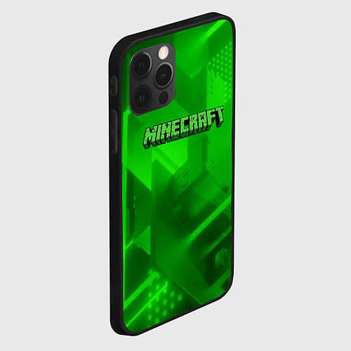 Чехол iPhone 12 Pro Max Minecraft кислотная геометрия / 3D-Черный – фото 2