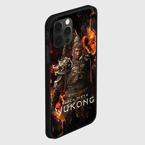 Чехол iPhone 12 Pro Max Строгий король обезьян Black Myth Wukong / 3D-Черный – фото 2