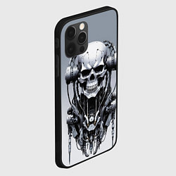 Чехол для iPhone 12 Pro Max Cool cyber skull - ai art fantasy, цвет: 3D-черный — фото 2