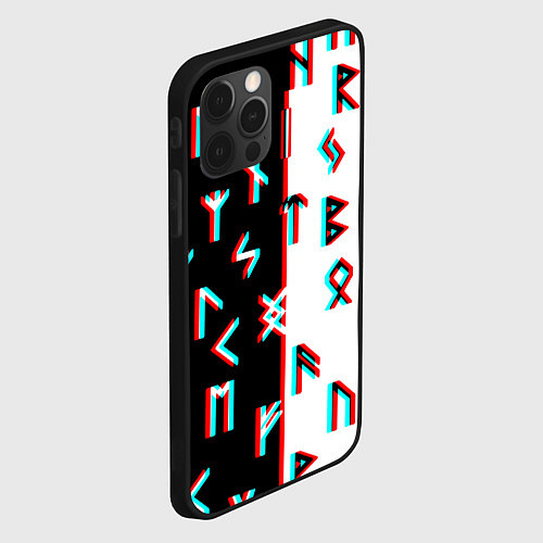 Чехол iPhone 12 Pro Max Doom glitch pattern / 3D-Черный – фото 2