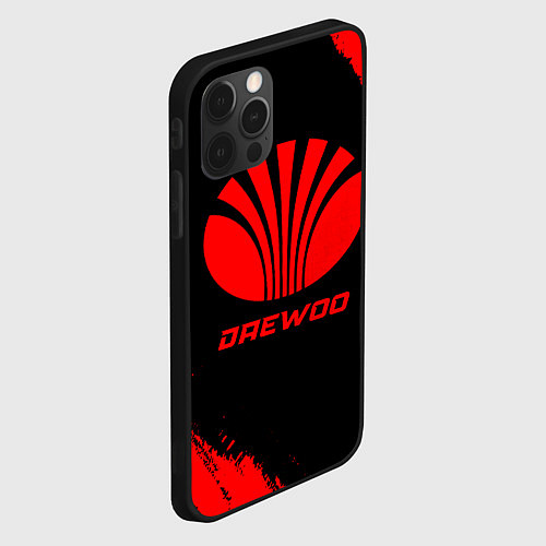 Чехол iPhone 12 Pro Max Daewoo - red gradient / 3D-Черный – фото 2