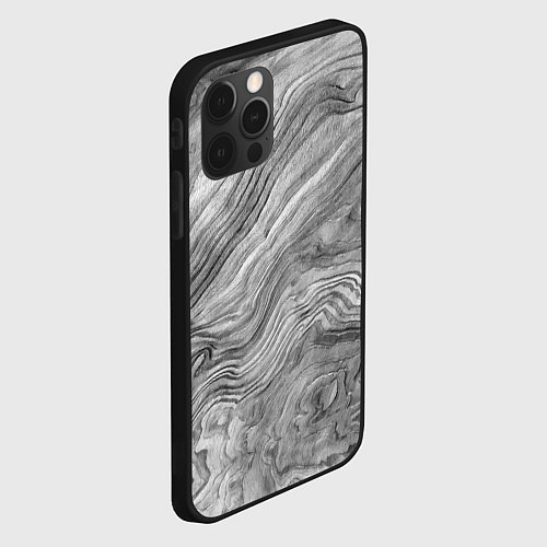 Чехол iPhone 12 Pro Max Текстура дерева - абстракция / 3D-Черный – фото 2