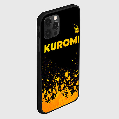 Чехол iPhone 12 Pro Max Kuromi - gold gradient посередине / 3D-Черный – фото 2