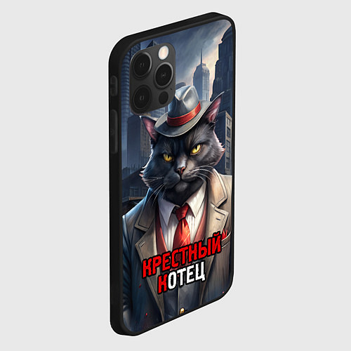 Чехол iPhone 12 Pro Max Черный крестный котец / 3D-Черный – фото 2