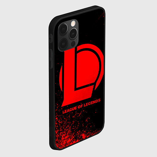 Чехол iPhone 12 Pro Max League of Legends - red gradient / 3D-Черный – фото 2