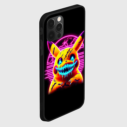 Чехол iPhone 12 Pro Max Terrible Pikachu - halloween fantasy / 3D-Черный – фото 2