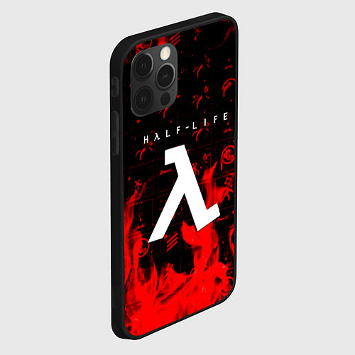Чехол iPhone 12 Pro Max Half life fire / 3D-Черный – фото 2