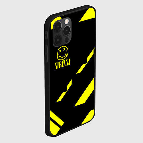 Чехол iPhone 12 Pro Max Nirvana geometry yellow / 3D-Черный – фото 2