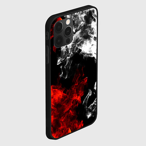 Чехол iPhone 12 Pro Max Битва дыма и огня / 3D-Черный – фото 2