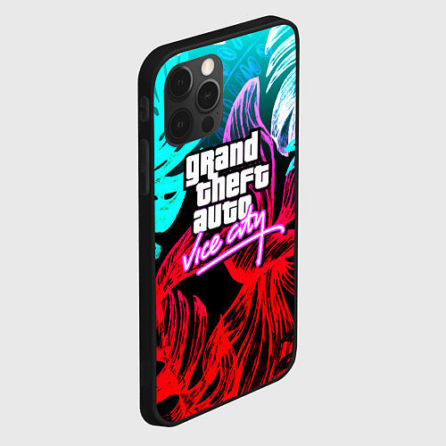 Чехол iPhone 12 Pro Max GTA vice city tropic / 3D-Черный – фото 2