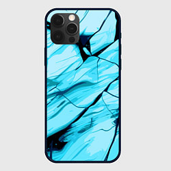 Чехол для iPhone 12 Pro Max Стилизованная каменная текстура голубой, цвет: 3D-черный