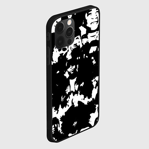 Чехол iPhone 12 Pro Max Все рэперы черно белый / 3D-Черный – фото 2