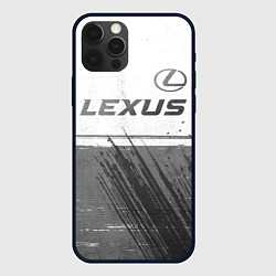 Чехол для iPhone 12 Pro Max Lexus - white gradient посередине, цвет: 3D-черный