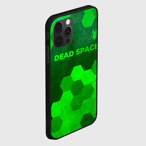 Чехол iPhone 12 Pro Max Dead Space - green gradient посередине / 3D-Черный – фото 2