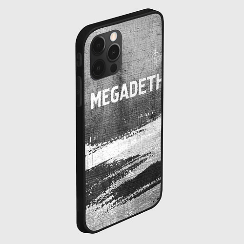 Чехол iPhone 12 Pro Max Megadeth - grey gradient посередине / 3D-Черный – фото 2