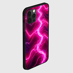 Чехол для iPhone 12 Pro Max Pink lightnings - ai art fantasy, цвет: 3D-черный — фото 2