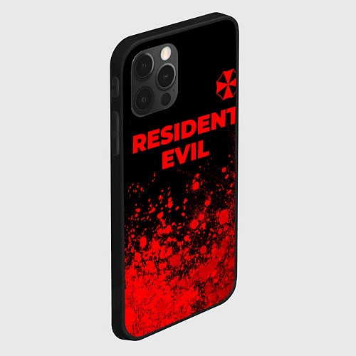 Чехол iPhone 12 Pro Max Resident Evil - red gradient посередине / 3D-Черный – фото 2