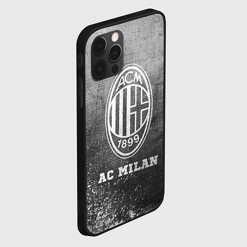 Чехол iPhone 12 Pro Max AC Milan - grey gradient / 3D-Черный – фото 2