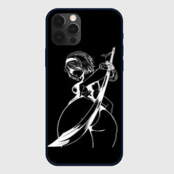 Чехол для iPhone 12 Pro Max 2B с катаной - Nier automata, цвет: 3D-черный