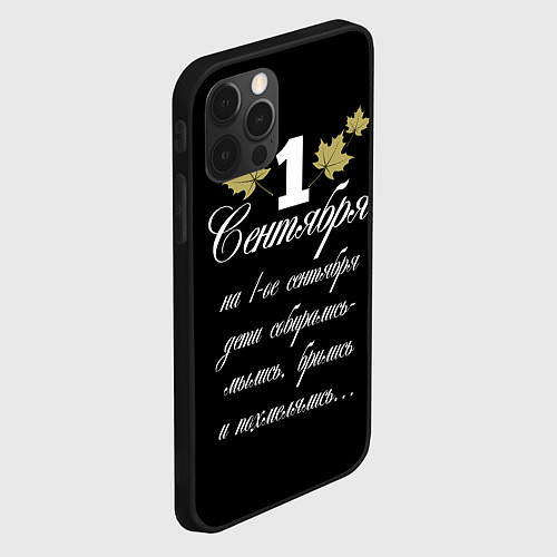 Чехол iPhone 12 Pro Max 1 сентября - дети собирались / 3D-Черный – фото 2