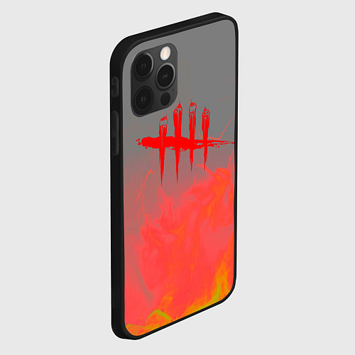 Чехол iPhone 12 Pro Max Dead by Daylight logo fire / 3D-Черный – фото 2