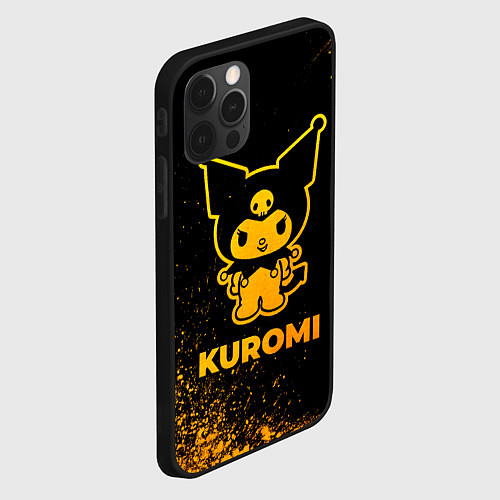 Чехол iPhone 12 Pro Max Kuromi - gold gradient / 3D-Черный – фото 2