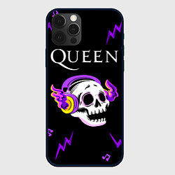 Чехол для iPhone 12 Pro Max Queen неоновый череп, цвет: 3D-черный