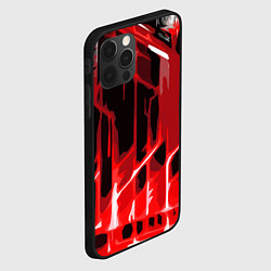 Чехол для iPhone 12 Pro Max Abstract red stripes on a black background, цвет: 3D-черный — фото 2