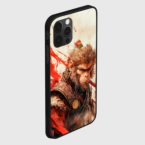 Чехол iPhone 12 Pro Max Wukong на фоне с брызгами / 3D-Черный – фото 2