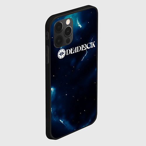 Чехол iPhone 12 Pro Max Deadlock logo синие молнии / 3D-Черный – фото 2