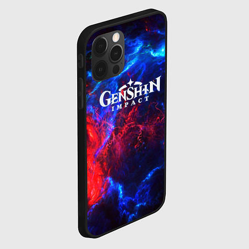 Чехол iPhone 12 Pro Max Genshin Impact space / 3D-Черный – фото 2