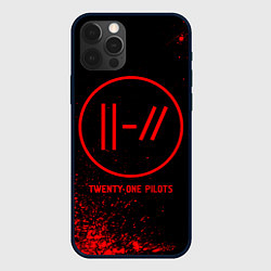 Чехол для iPhone 12 Pro Max Twenty One Pilots - red gradient, цвет: 3D-черный